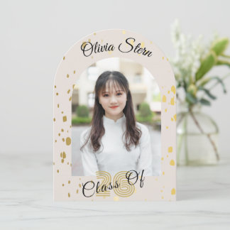 Modern 3 Photo Graduation Invitation| Gold Invitation