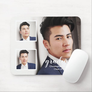 Modern 3 Photo Graduation Mouse Mat