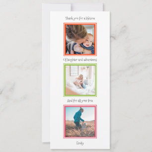 Modern 3 Photo Happy Mothers Day Flat Card