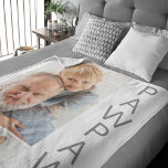 Modern 3 Photo Pawpaw Fleece Blanket<br><div class="desc">A modern photo collage keepsake blanket,  perfect as a gift for Fathers day,  birthday,  christmas or any other occassion. The photo blanket features 3 photos,  a bold font in gray which reads 'PAWPAW' and 'EST: 20XX.</div>