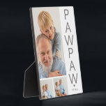 Modern 3 Photo Pawpaw Plaque<br><div class="desc">A modern photo collage keepsake plaque,  perfect asa gift for Fathers day,  birthday,  christmas or any other occassion. The photo plaque features 3 photos,  a bold font in grey which reads 'PAWPAW' and 'EST: 20XX.</div>