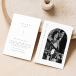 Modern 3 Photo Wedding Thank You Card<br><div class="desc">Express your gratitude with our Modern 3 Photo Wedding Thank You Card. This stylish black and white card features a chic photo collage,  perfect for capturing special wedding moments. Designed as a double-sided appreciation card,  it combines minimalistic elegance with a contemporary aesthetic.</div>