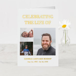 Modern 3 Photos Celebrating Life Funeral Program