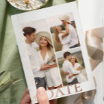 Modern 3 Photos Wedding Save the Date Foil Holiday Card<br><div class="desc">Modern 3 Photos Wedding Save the Date Foil Holiday Card</div>