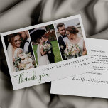 Modern 3 Photos Wedding Thank You Card<br><div class="desc">Modern multi wedding photo Thank You card for your guests who showed up to support and celebrate your big day with you. Easily add your favorite photos,  names of bride and groom,  date and a custom message and signature on the reverse side.</div>