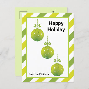 Modern 3 Pickleballs  Baubles, custom text  Postcard