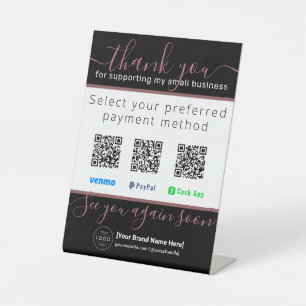 Modern 3 QR Code Thank You Business Payment Sign