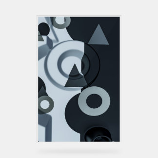 Modern 3D Black & White Art Acrylic Sign