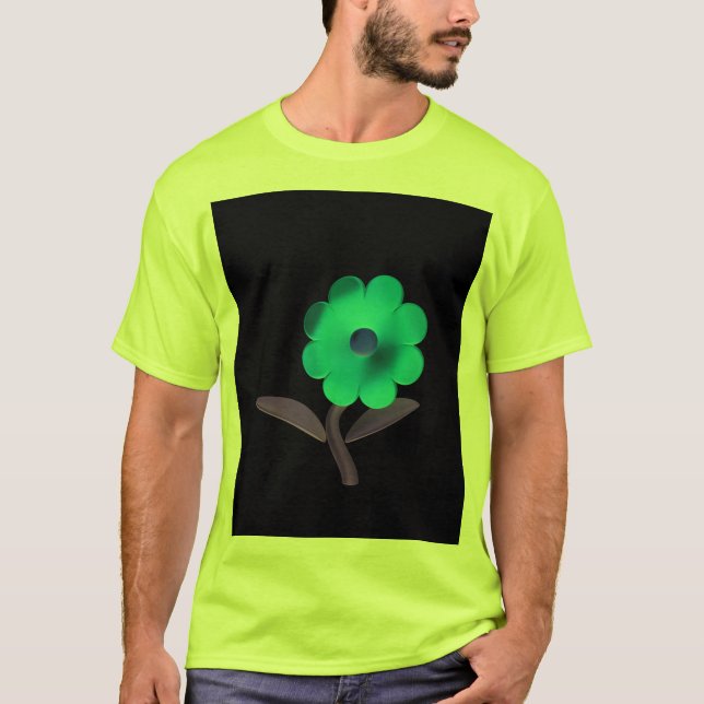 Modern 3d blue flower design. T-Shirt (Front)