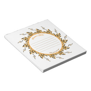 Modern 3D Blush Orange Floral Mandala Doodle Notepad