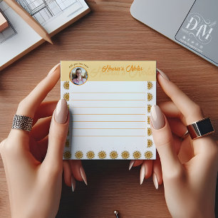 Modern 3D Blush Orange Floral Mandala Doodle Photo Notepad