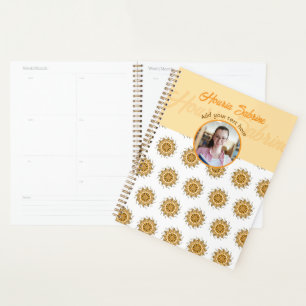 Modern 3D Blush Orange Floral Mandala Doodle Photo Planner