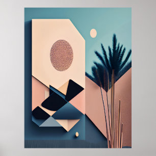 Modern 3D Boho Minimalist Abstract Art Poster