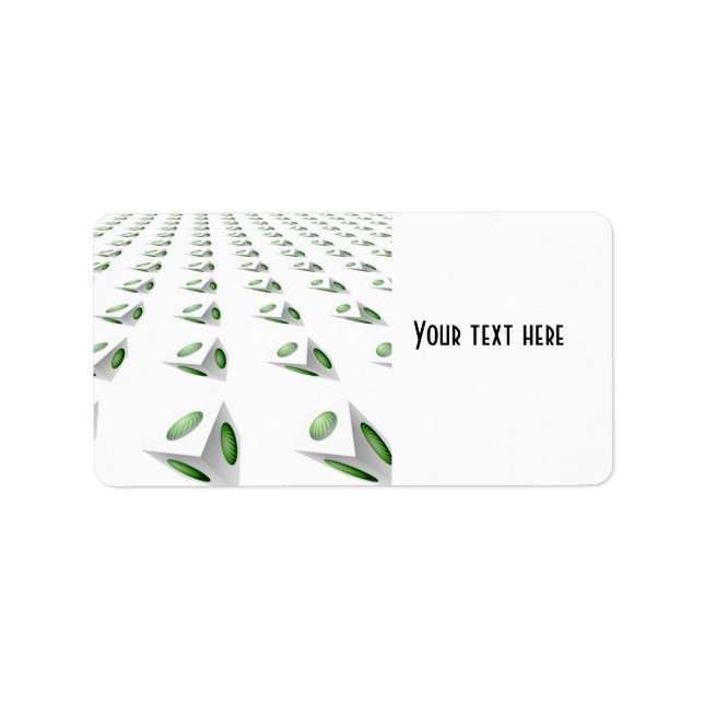 Modern 3D Cube Design Label (Front)