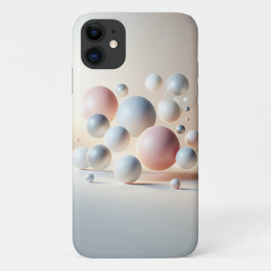 Modern 3D Floating Spheres Art - Minimalist Pastel iPhone 11 Case
