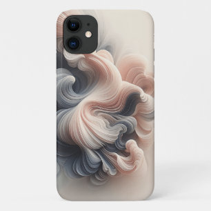 Modern 3D Fluid Abstract Swirls Elegant Soft Pink iPhone 11 Case