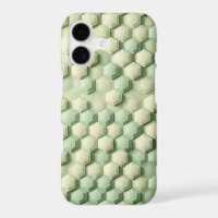 Modern 3D Geometric Hexagon Pattern - Elegant Mint