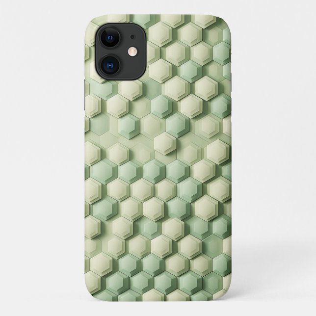 Modern 3D Geometric Hexagon Pattern - Elegant Mint Case-Mate iPhone Case (Back)