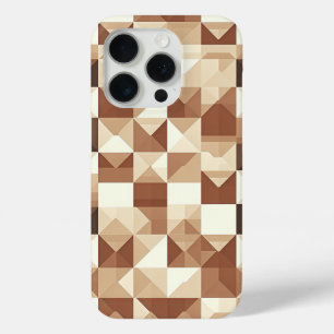 Modern 3D Geometric Pyramid Phone Case Earth Tone