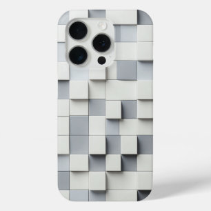 Modern 3D Grey & White Cube Phone Case Minimalist