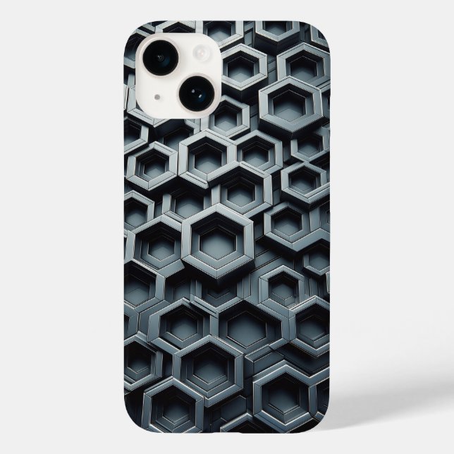 Modern 3D Metallic Hexagon Phone Case - Industrial (Back)