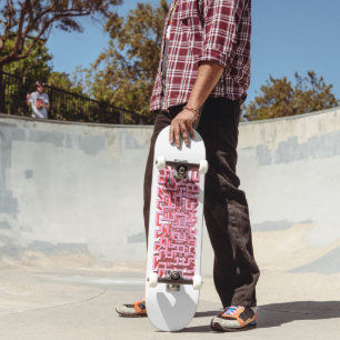 Modern 3D Pink Maze Skateboard Deck