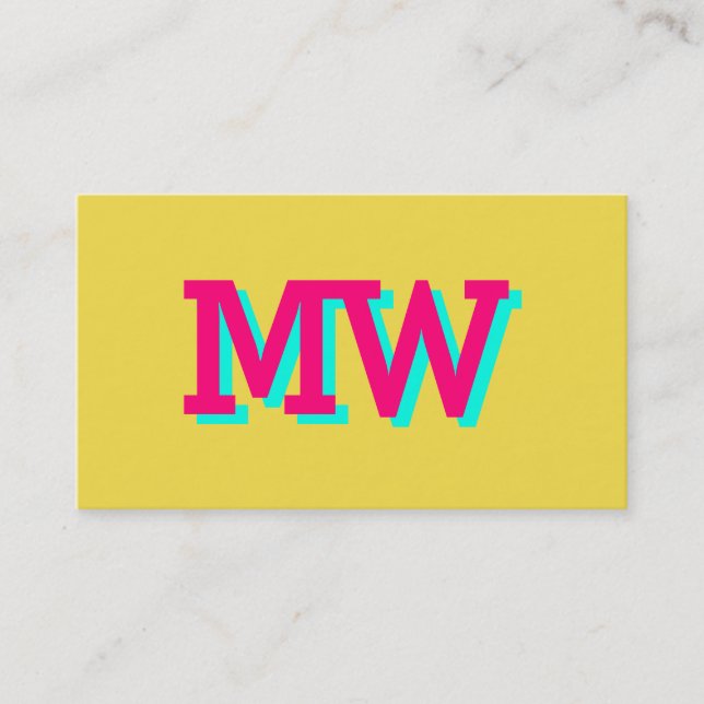 Modern 3D shade look yellow pop art Business Card (Front)