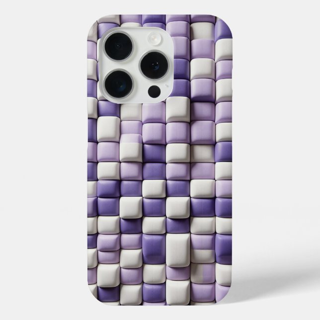 Modern 3D Soft Purple & White Cube Case - Abstract (Back)