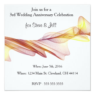 3rd Wedding  Anniversary  Cards Invitations Zazzle co uk