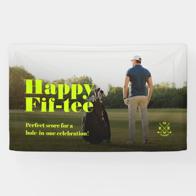 Modern 40 50th Birthday 60th birthday Golf Banner (Horizontal)