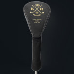 Modern 40th 50 60th Birthday Golf Monogram Black Head Cover<br><div class="desc">Swing into a modern celebration with our customisable Modern 40th, 50th, or 60th Birthday Golf Head Cover Monogram on the black leather background. Personalise the age number or year, monogram initials, and keep or replace the word "Awesome" to create a unique keepsake. Whether he's turning 40, 50, or 60, 70-99,...</div>