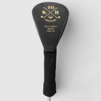Modern 40th 50 60th Birthday Golf Monogram Black