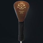 Modern 40th 50 60th Birthday Golf Monogram Brown Golf Head Cover<br><div class="desc">Swing into a modern celebration with our customisable Modern 40th, 50th, or 60th Birthday Golf Head Cover Monogram on the leather brown background. Personalise the age number or year, monogram initials, and keep or replace the word "Awesome" to create a unique keepsake. Whether she's turning 40, 50, or 60, 70-99,...</div>