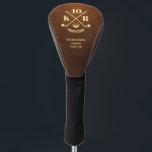 Modern 40th 50 60th Birthday Golf Monogram Brown Golf Head Cover<br><div class="desc">Swing into a modern celebration with our customisable Modern 40th, 50th, or 60th Birthday Golf Head Cover Monogram on the leather brown background. Personalise the age number or year, monogram initials, and keep or replace the word "Awesome" to create a unique keepsake. Whether she's turning 40, 50, or 60, 70-99,...</div>