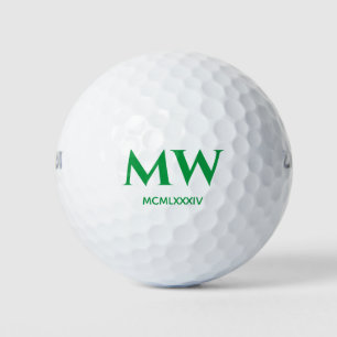 Modern 40th 50th 60th Wedding Anniversary Roman Golf Balls