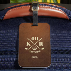 Modern 40th 50th Birthday Father's day Golf Dad Luggage Tag