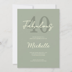 Modern 40th Birthday 40 and Fabulous Party Invitation