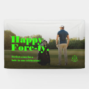 Modern 40th Birthday 50th Father's Day Golf Banner