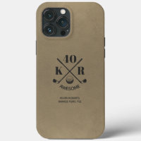 Modern 40th Birthday Golf 50 60th Monogram Beige