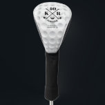 Modern 40th Birthday Golf 50th 60th Monogram Golf Head Cover<br><div class="desc">Swing into a modern celebration with our customisable Modern 40th, 50th, or 60th Birthday Golf head cover Monogram on the golf ball background. Personalise the age number or year, monogram initials, and keep or replace the word "Awesome" to create a unique keepsake. Whether she's turning 40, 50, or 60, 70-99...</div>