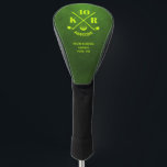 Modern 40th Birthday Golf Monogram 50th 60th Green Golf Head Cover<br><div class="desc">Swing into a modern celebration with our customisable Modern 40th, 50th, or 60th Birthday Golf Head Cover Monogram on the leather green background. Personalise the age number or year, monogram initials, and keep or replace the word "Awesome" to create a unique keepsake. Whether she's turning 40, 50, or 60, 70-99,...</div>