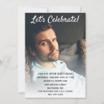 Modern 40th Birthday Men's Photo Invitation<br><div class="desc">This masculine men's birthday party invitation is perfect for any age. The design starts with the birthday boys photo. Simple text is provided for you to add your own birthday party information.</div>