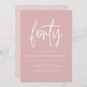 Modern 40th birthday simple stylish elegant script