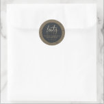 Modern 40th birthday simple stylish elegant script classic round sticker<br><div class="desc">Modern 40th birthday simple stylish elegant gold script & geometric 40th birthday. Modern geometric pattern,  black and gold. Part of a collection.</div>