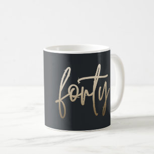 Modern 40th birthday simple stylish elegant script coffee mug