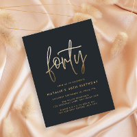Modern 40th birthday simple stylish elegant script