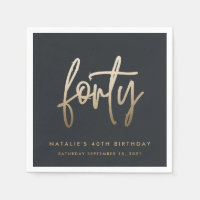 Modern 40th birthday simple stylish elegant script