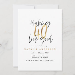 Modern 40th birthday typography black and gold
