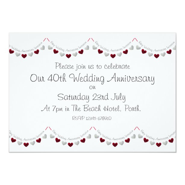 Ruby Wedding Invitations Zazzle.co.uk