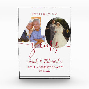 Modern 40th Wedding Anniversary Ruby 2  Photo Block